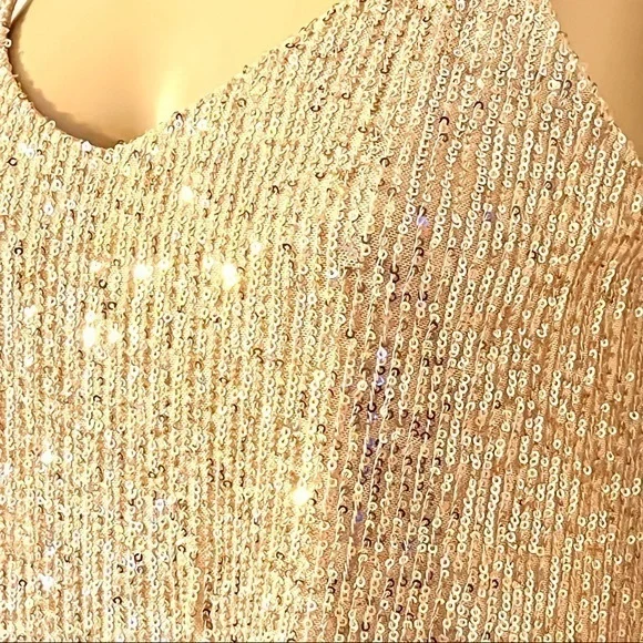 ILLA ILLA Sparkle Rose Gold Strap Top NWT, Small - Picture 5 of 12